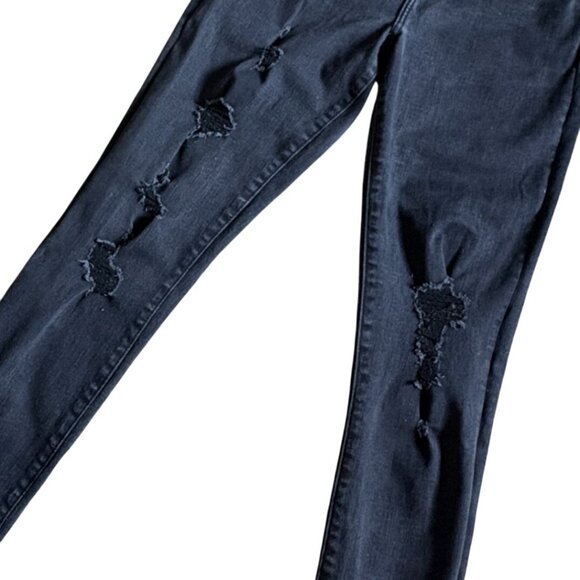 Abercrombie & Fitch Super Skinny High Rise Jeans-Black-Size 31/12-GUC - Picture 2 of 8